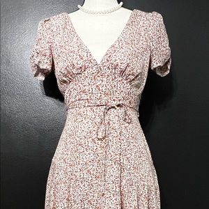 Pink Floral Princess Polly Midi Dress